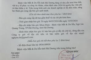 THƯ MỜI BÁO GIÁ CẠNH TRANH VẬT TƯ Y TẾ