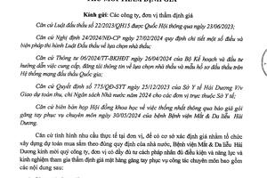 THƯ MỜI THẨM ĐỊNH GIÁ GÓI GĂNG TAY