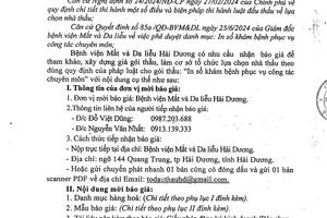 THƯ MỜI CHÀO GIÁ MẶT HÀNG IN SỔ KHÁM BỆNH PHỤC VỤ CÔNG TÁC CHUYÊN MÔN