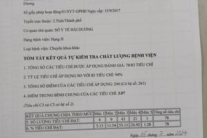 BÁO CÁO TỰ KIỂM TRA, ĐÁNH GIÁ CHẤT LƯỢNG BỆNH VIỆN 6 THÁNG NĂM 2024