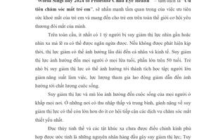 BÀI TRUYỀN THÔNG VỀ BẢO VỆ ĐÔI MẮT BẠN