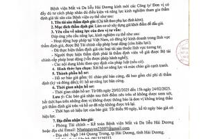 THƯ MỜI CUNG CẤP DỊCH VỤ THẨM ĐỊNH GIÁ
