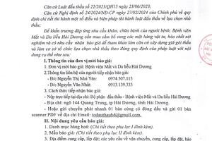THƯ MỜI BÁO GIÁ CÁC MẶT HÀNG VẬT TƯ, HOÁ CHẤT XÉT NGHIỆM