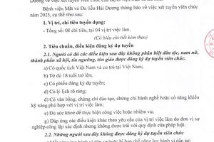THÔNG BÁO TUYỂN DỤNG VIÊN CHỨC NĂM 2025