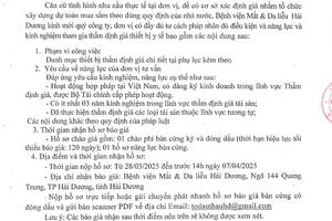 THƯ MỜI THẨM ĐỊNH GIÁ