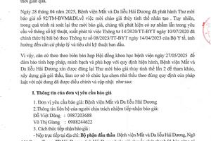 THƯ MỜI BÁO GIÁ THUỶ TINH THỂ NHÂN TẠO LẦN 2
