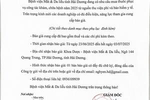 THƯ MỜI BÁO GIÁ