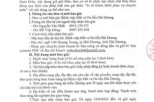 THƯ MỜI CHÀO GIÁ MẶT HÀNG IN SỔ KHÁM BỆNH PHỤC VỤ CHUYÊN MÔN