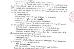 THƯ MỜI BÁO GIÁ DỊCH VỤ THẨM ĐỊNH GIÁ