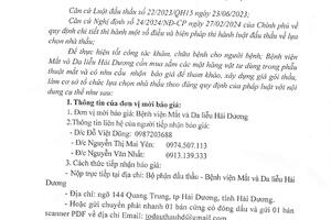 THƯ MỜI CHÀO GIÁ MẶT HÀNG VẬT TƯ DÙNG TRONG PHẪU THUẬT MẮT