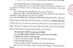 THƯ MỜI BÁO GIÁ