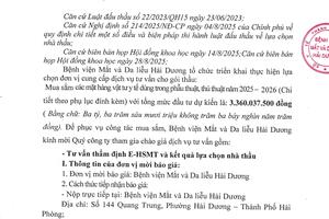 THƯ MỜI BÁO GIÁ (TƯ VẤN THẨM ĐỊNH E-HSMT VÀ THẨM ĐỊNH KẾT QUẢ LỰA CHỌN NHÀ THẦU)