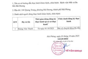DANH SÁCH NGƯỜI DỪNG THỰC HÀNH KHÁM BỆNH, CHỮA BỆNH