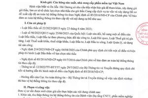 THƯ MỜI CHÀO GIÁ CUNG CẤP DỊCH VỤ TƯ VẤN VÀ XÂY DỰNG HỒ SƠ ĐỀ XUẤT CẤP ĐỘ AN TOÀN HỆ THỐNG THÔNG TIN THEO NGHỊ ĐỊNH SỐ 85/2016/NĐ-CP