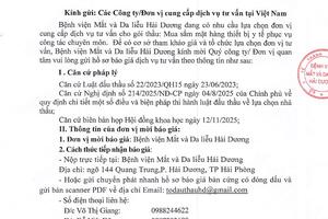 THƯ MỜI BÁO GIÁ TƯ VẤN