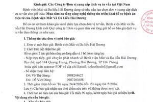 THƯ MỜI CHÀO GIÁ DỊCH VỤ TƯ VẤN
