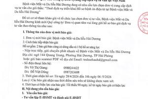 THƯ MỜI BÁO GIÁ DỊCH VỤ TƯ VẤN