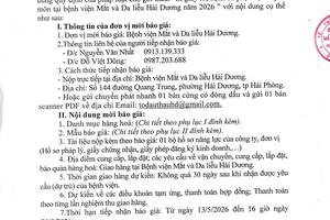 THƯ MỜI BÁO GIÁ