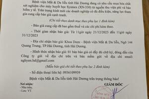THƯ MỜI BÁO GIÁ CẠNH TRANH