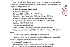 THƯ MỜI BÁO GIÁ THUỐC
